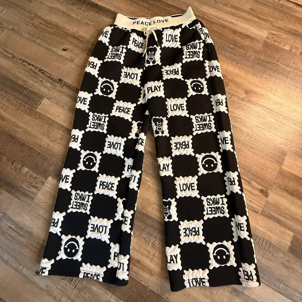 Peace Love Pants Small Black And Ivory 26 X 26 In